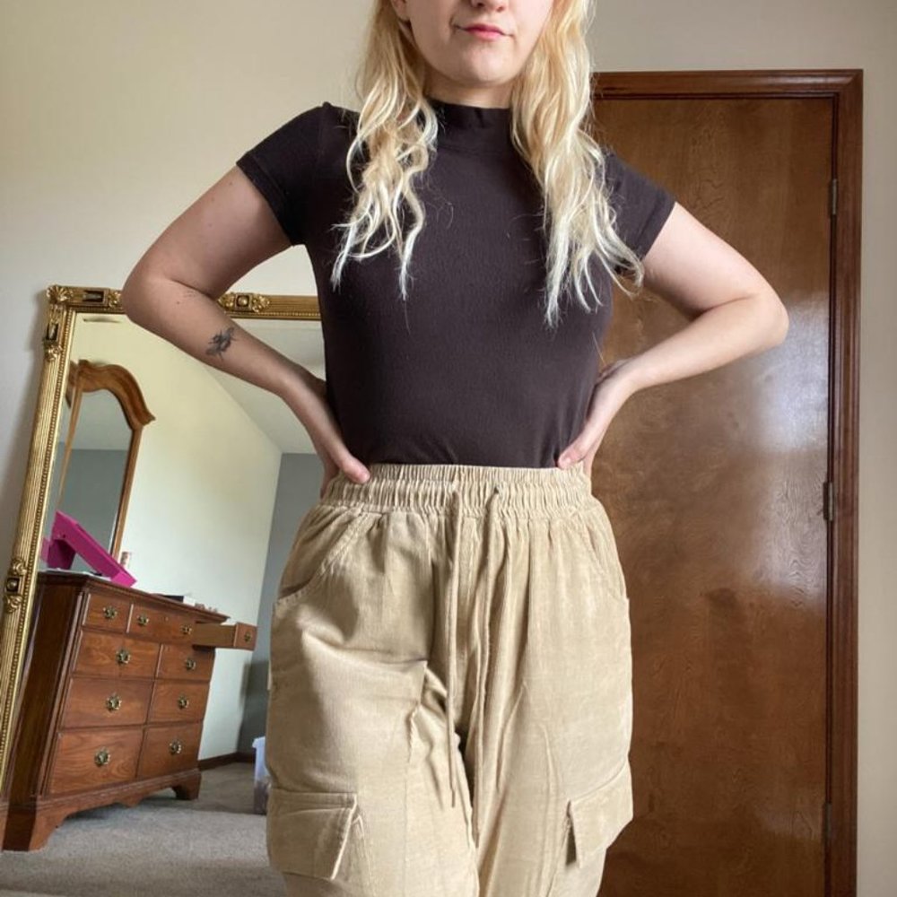 Kim Possible Style Pants Cream Colored K-fashion
